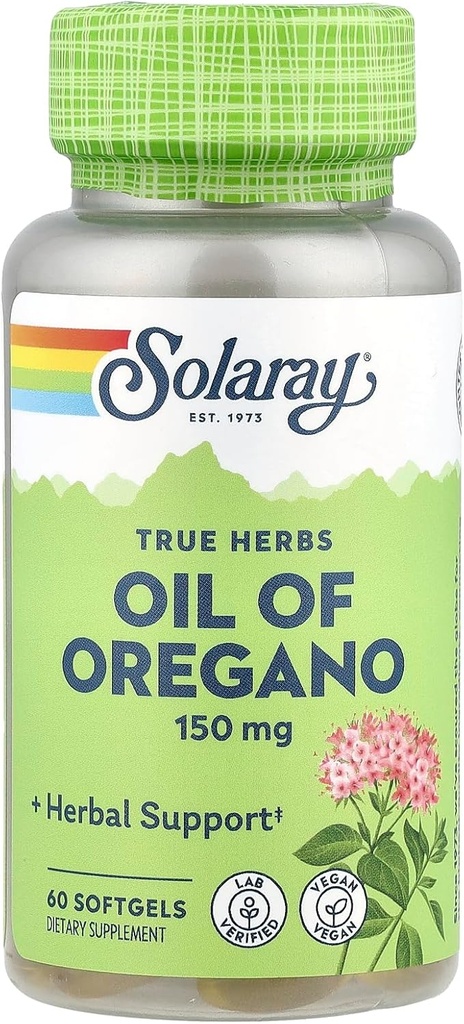 Solaray olje av Oregano Supplement, 150 mg, 60 greve