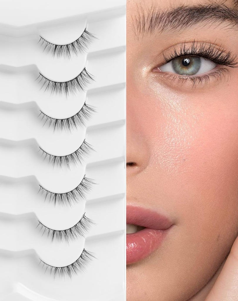 Naturlige Laser Naturlige øyenvipper Korte øyenvipper Naturlig utseende Falske øyenvipper Wispy Eye Lashes 10mm Små Lashes Fake Lashes K50