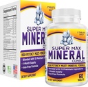 Super-MAX Multimineral Supplement (Iron Free) Multiminerals | Høy potens Multi Mineral Supplements (All-in-1) Minerals Formula | Mineral Complex | 1-month Supply | 60 Tabletter