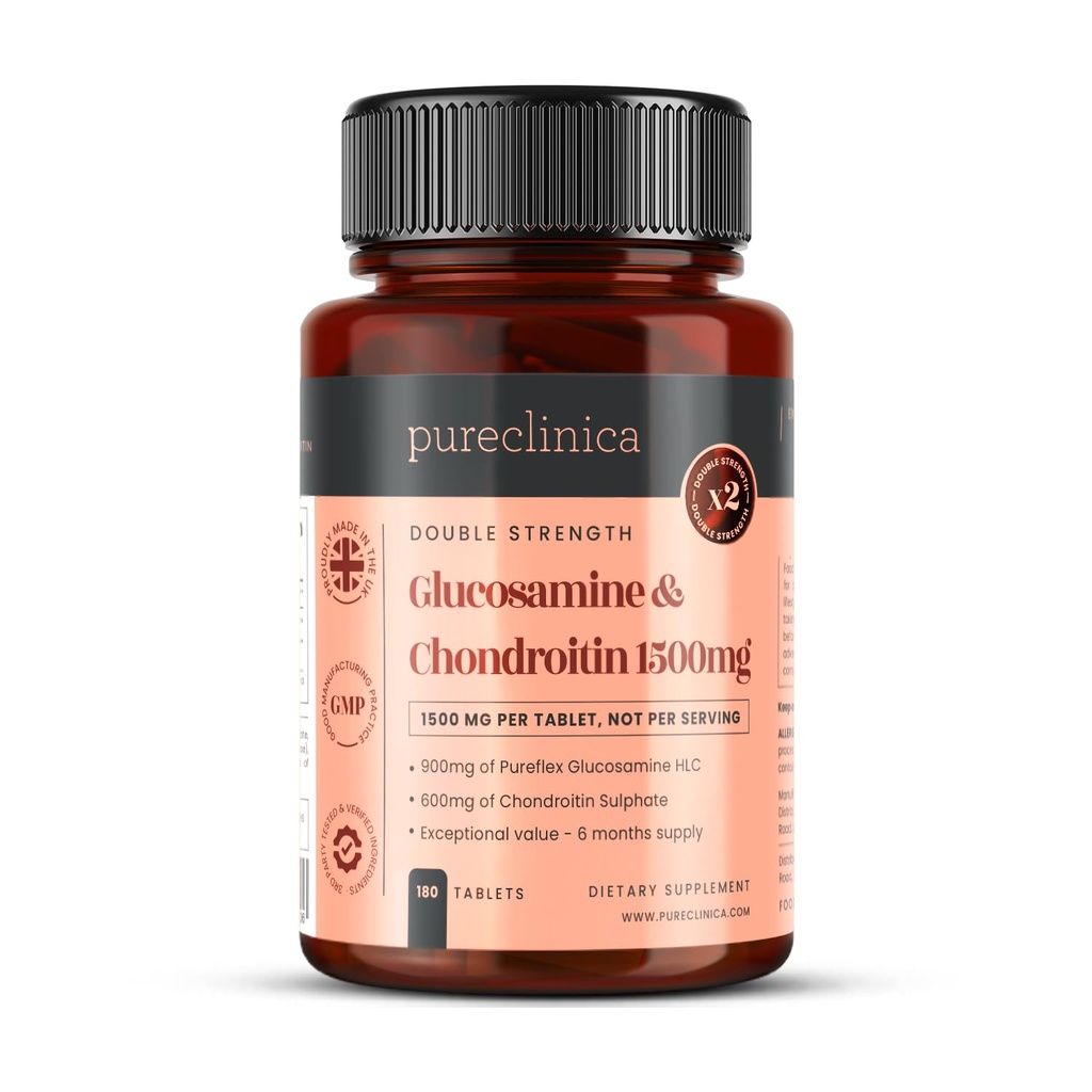 renklinikk høy styrke 1500 mg glukosamin HCL & Chondroitin x 180 tabletter