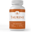 Rene originale ingredienser Taurin, (100 kapsler) 100% ren, ingen tilsetningsmidler eller fyllstoffer, Lab Verifisert