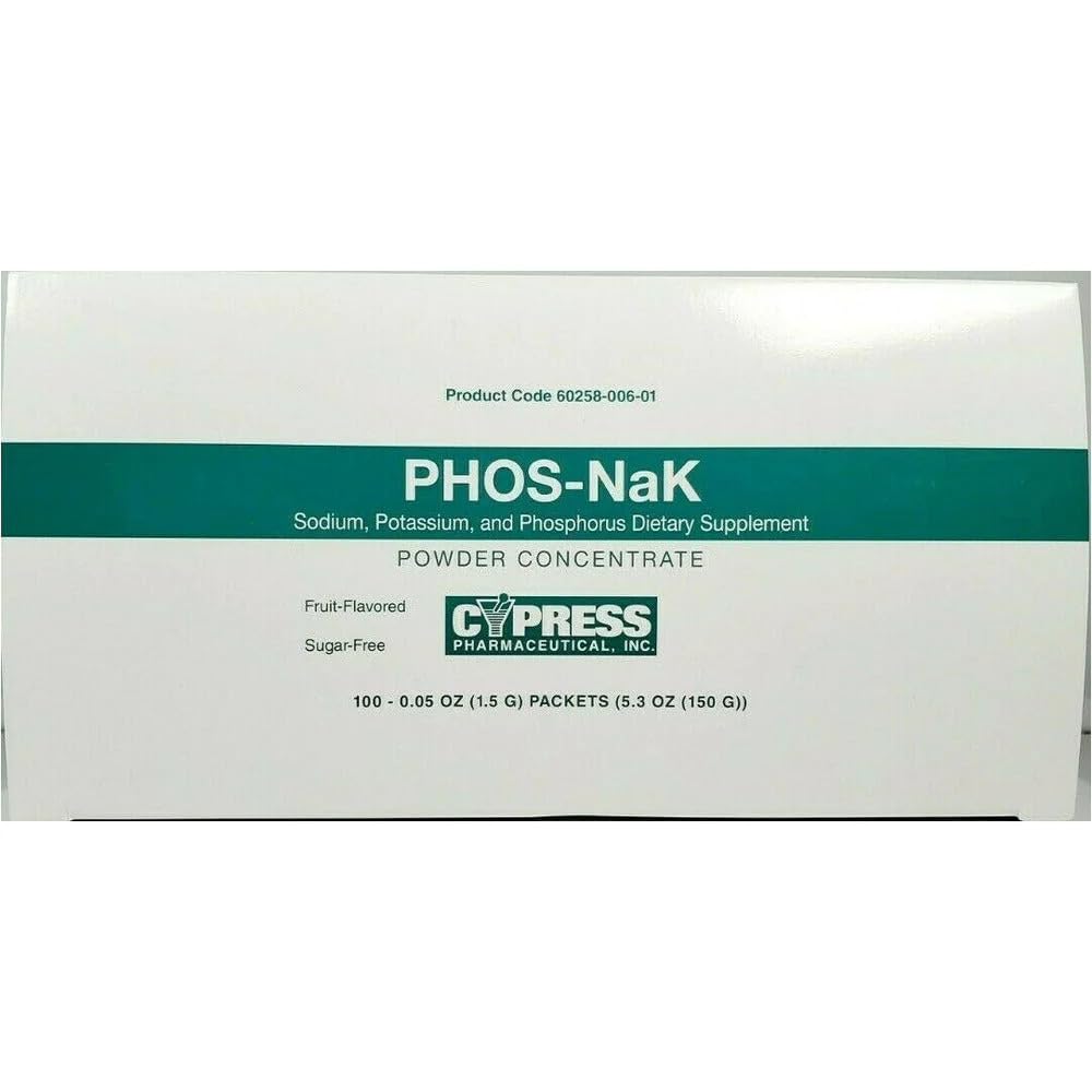 MCK27102700 - Cypress Pharmaceutical Phos-NaK Diett Kosttilskudd Natrium / Kalium / Fosfor 160 mg - 280 mg - 250 mg enhetsdose, oral pulverkonsentratpakke Fruit Flavor