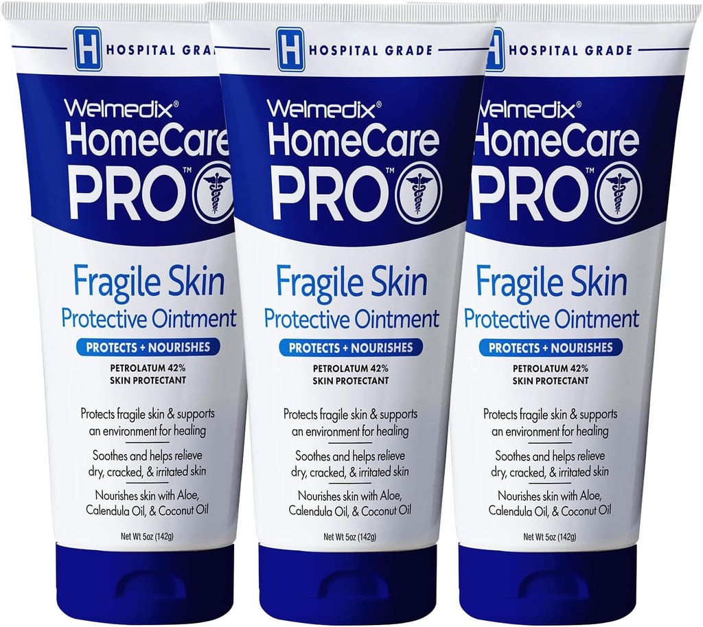 Welmedix Fragile Hud Beskyttende Ointment  Hospital Sykehus klasse healing Ointment, Barrier krem & hudbeskyttende v / Calendula for behandling av Eczema, Psoriasis, Dermatitis, Bed Sores, Chafing (Pack of 3)