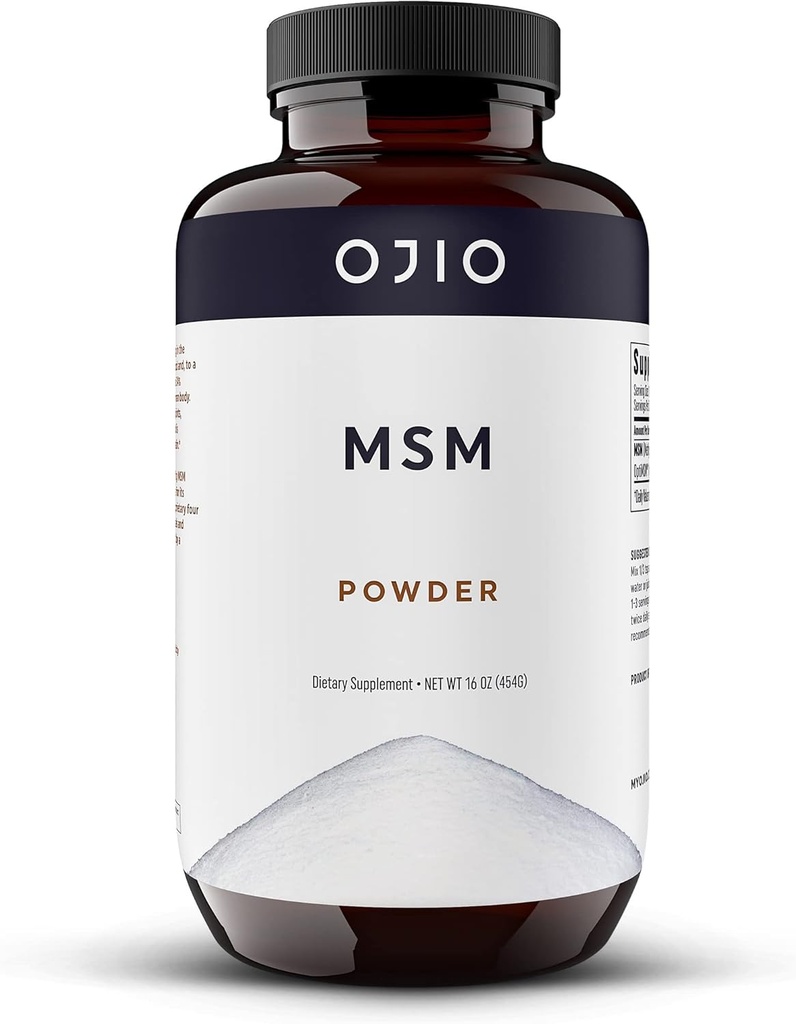Pure OptiMSM Powder - MSM Supplement - Felles, hud, hår, negler - Kosher, Vegan, Glutenfri, Ikke-GMO, Ingen pesticider eller herbicider - 16 oz (Pack of 1)