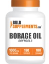 BulkSupplements.com Borage Olje Softgels - Gamma Linolenic Acid Supplement, Borage Olje Supplements, Borage Olje 1000mg - Glutenfri, 1 Softgel per Serving, 180 Count (Pack of 1)