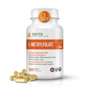INVITA L-Metylfolat - Profesjonell styrke aktiv Metyl Folat - 5-MTHF Supplement for energi, Mood & Immune Support - Ikke GMO, Glutenfri, Ingen Fyllere (7,5 Mg)