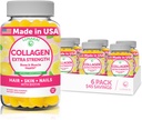 Lunakai Collagen Gummies - Tastigste proprietær formel - 200mg Hydrolysert kollagen Gummier for kvinner og menn med biotin, sink, vitamin C og E - Ikke-GMO Anti Aging Supplement for kvinner - 6 Pack