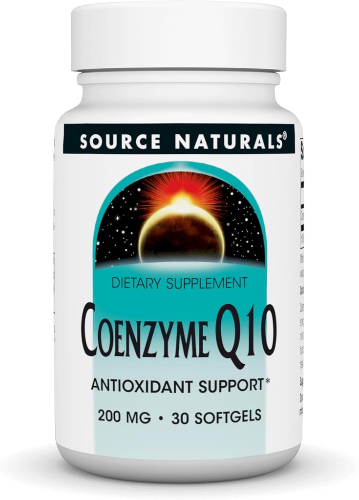 Kilde Naturals Coenzym Q10 Antioksidant Støtte 200 mg for hjerte, hjerne, immunitet og leverstøtte - 30 Softgels