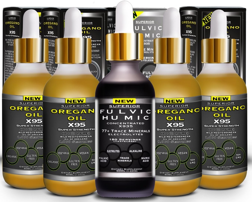 Fulvic Acid Humic Ionic Trace Mineral dråper med Electrolytes Plus Oregano Olje faller super styrke mer allsidig så olje av Oregano Softgels og kapsler
