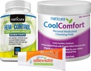 Bundle - Alleviate Natural Hemorroid Relief Ointment, Hem-Control Natural Hemorroid Supplement (180 Count), og CoolComfort Personlige rensende pader (100 Count) - All-Naturlig, raskt fungerende
