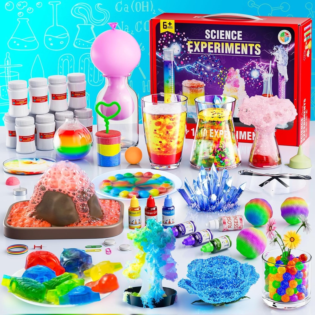 110 Lab Experiments Science Kits for Kids - STEM prosjekter pedagogisk vitenskapelig leker for barn 6 7 8 9 10 12 år gammel, jule fødselsdagsgaver for gutter og jenter, kjemi sett, læring og utdanning