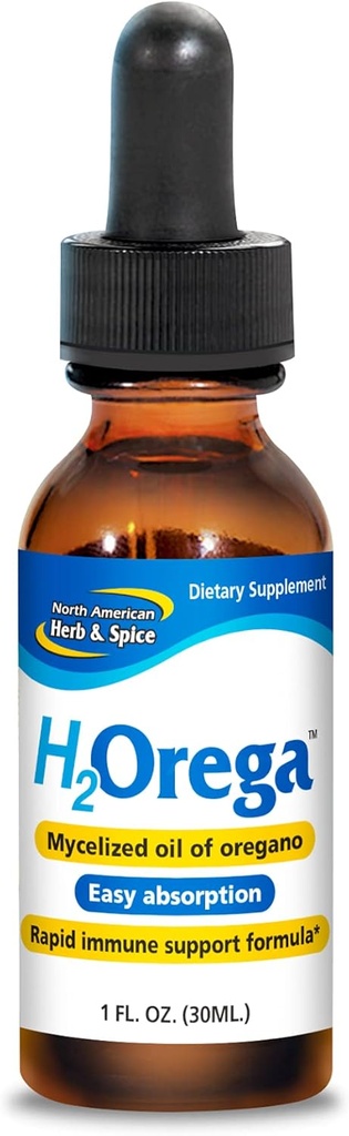 NORTH AMERIKAN HERB & SPICE H2Orega - 1 fl oz. - Mycelisert olje av Oregano - Rapid Immune Support Formula - Easy Absorpsjon - Ikke-GMO - 173 Serveringer