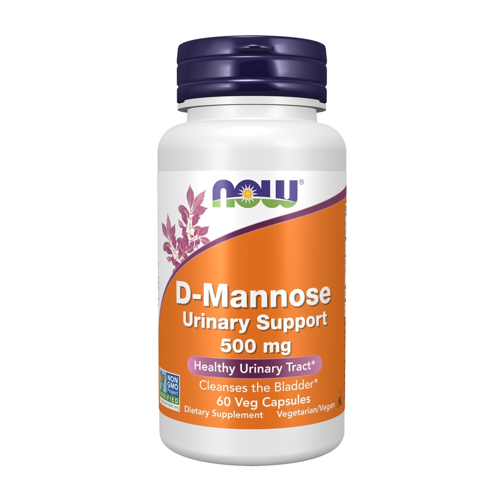 NÅ Mattilskudd, D-Mannose 500 mg, ikke-GMO-prosjekt verifisert, Sunn Urin Tract*, 60 Veg Kapsler