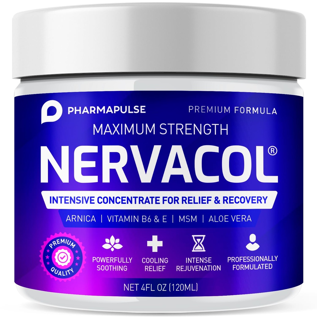 Pharmapulse Neuropathy Nerveterapi og relief Cream - Maks styrke relief krem for fot, hender, ben, tær Inkluderer Alpha Lipoic Acid, Arnica, vitamin B6, Aloe Vera, MSM - Effektiv Soothing 4oz