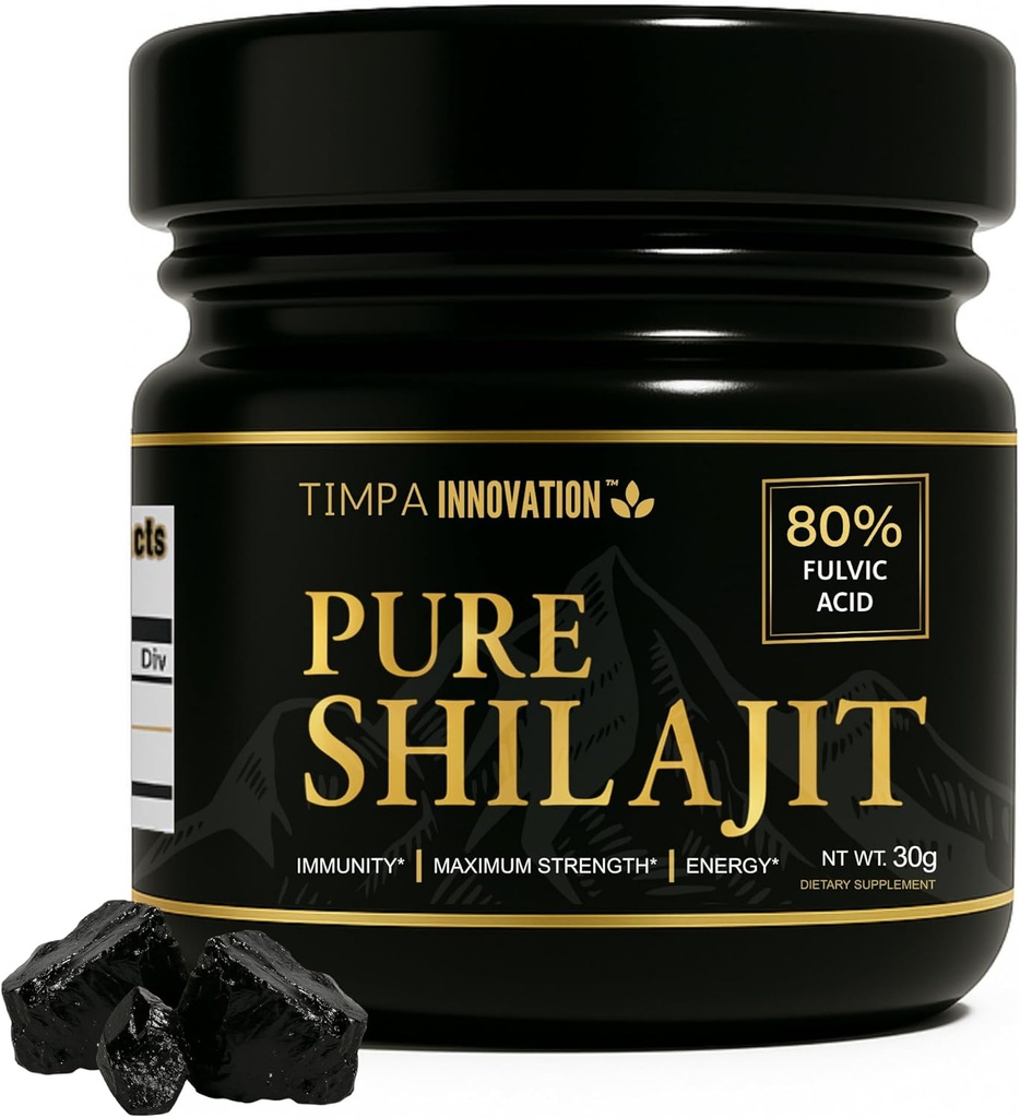 Autentiske Himalayan Shilajit Resin, Chilajil para Hombre 100 Original, 100% ren gull klasse Shilajit, med 85+ spormineraler og 80% fulvsyre, for menn og kvinner 30g 50 serveringer