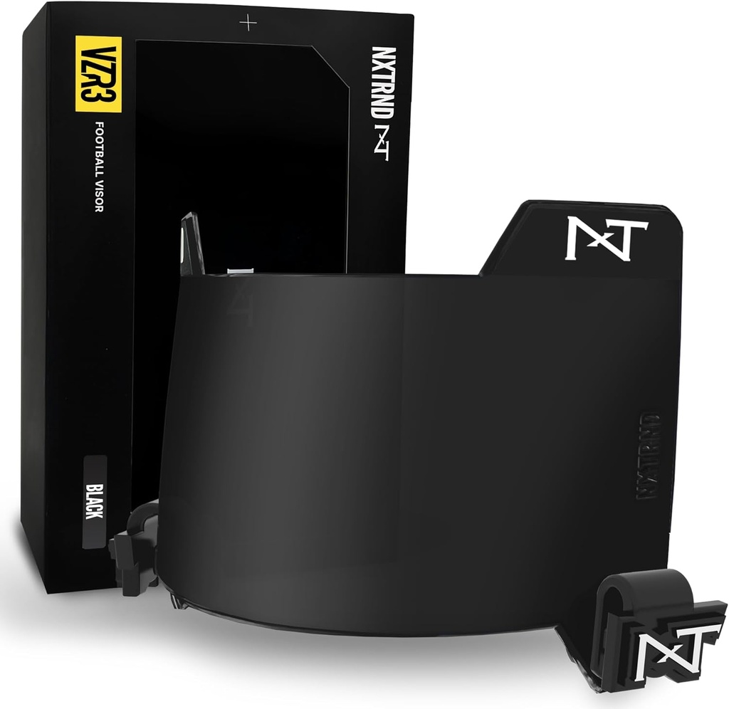 Nxtrnd VZR3 fotball Visor, kurvet linse teknologi, passer voksen og ungdom fotball hjelmer