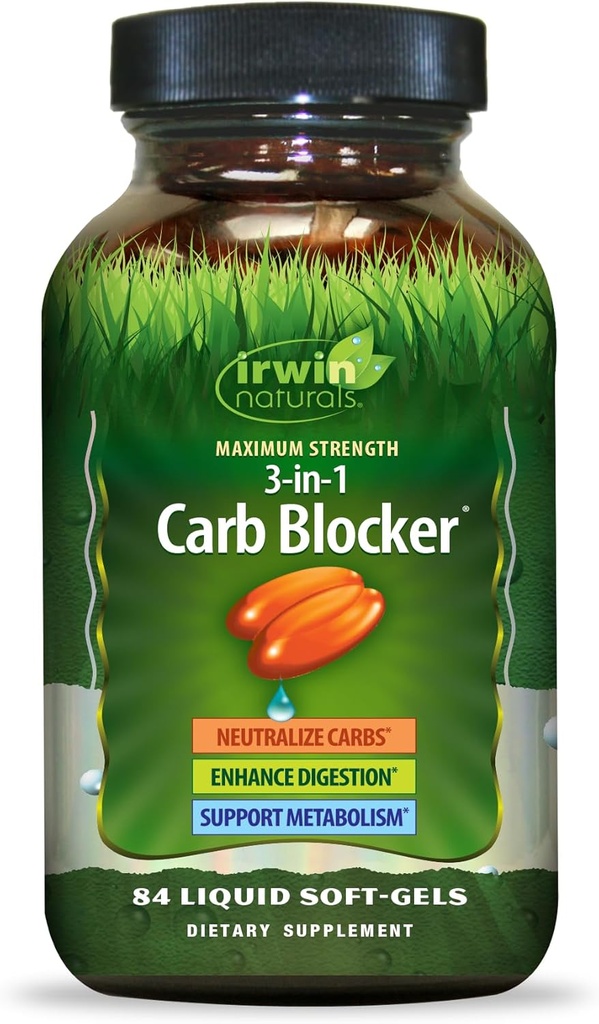 Irwin Naturals Maks styrke 3-i-1 karbohydratblokker 84 greve