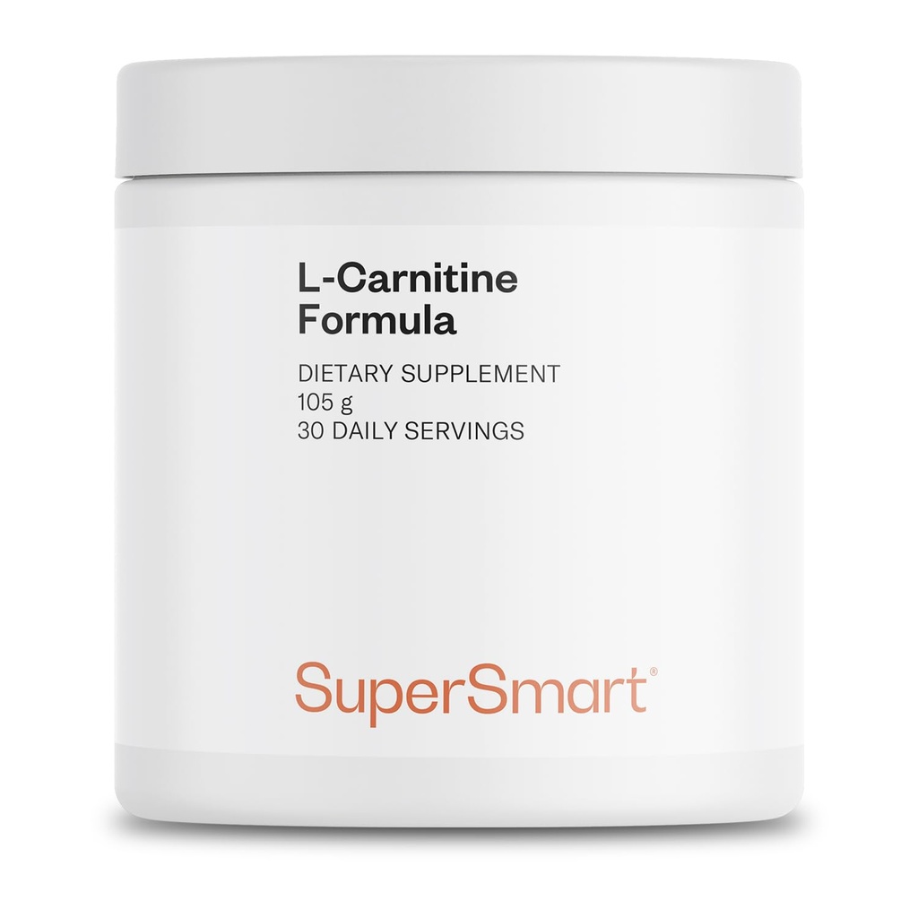 Supersmart - L-karnitinformula (Naturlig sitronflavor) - 2-i-1 med acetyl L-karnitin og L-karnitin Tartrat pulver - Aminosyrer Complex Supplement | Ikke-GMO & Glutenfri - 105 g