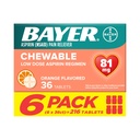 Bayer Aspirin Lav dose 81 mg Chewable tabletter, smertefri, oransje flate, 216 tabletter (6 pakke)