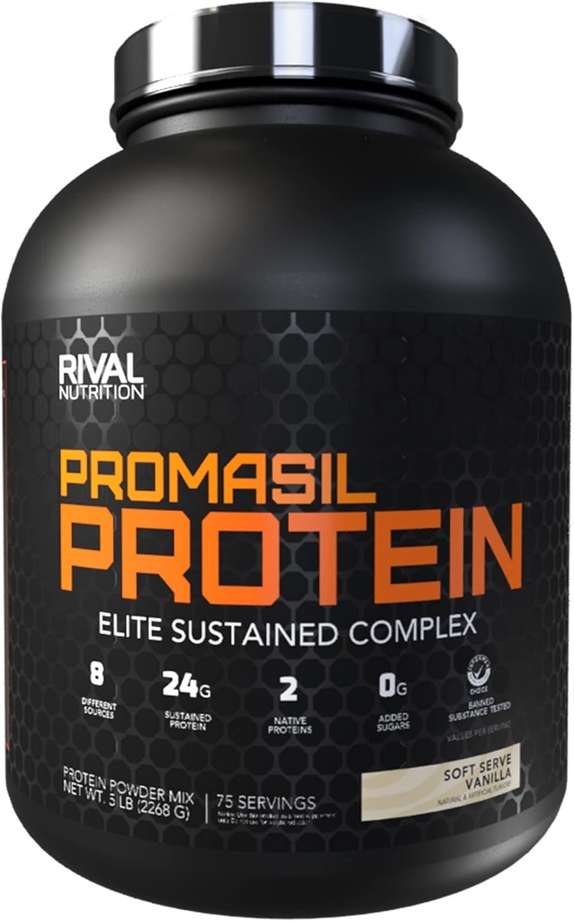 Rival Nutrition Promasil Protein - Mykt servere Vanilla, 5lbs.