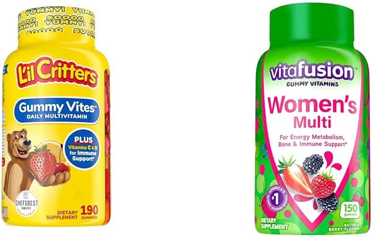 L'il Criters Gummy Vites Daily Gummy Multivitamin For Kids & Vitafusion Kvinner Multivitamin Gummies
