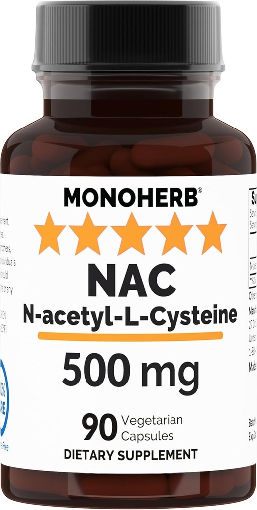 N-acetyl-L-Cysteine - NAC - 500 mg - 90 Veg Kapsler