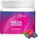 Microbiome Labs MegaMucosa Gut Health Powder - Digestive Supplement med komplett Mukosal støtte for sunn gut & immunfunksjon - Dairy-Free Immunglobuliner & Aminosyrer - Berry Acai (5,5 oz)