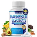 Magnesium Glycinate 500mg Magnesium Supplement - Chelated for høy absorpsjon og biotilgjengelighet støtte søvn, muskel, bein, kramper, gjenoppretting og energi, vegansk ikke-GMO 90 kapsler