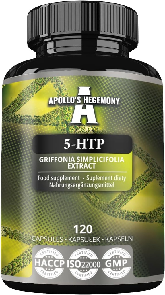 5-HTP 150 mg per kapsel - 120 vegansk kapsler - 4 måneders forsyning - Griffonia simplicifolia Seed ekstrakt - forbedrer humør og velvære - kosttilskudd av Apollos hegemoni