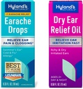 Bundle av Hylands øredobber 0,33 Fl Oz og tørr ørerelief olje, leeve øret irritasjon raskt, for kløe og tørr irritert ører, alder 2 og opp, dag og natt dråper, 0,5 Ounce