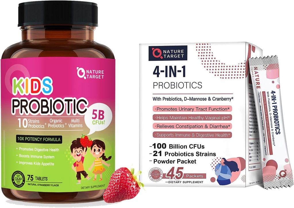 NATUR TARGET Probiotika-for-kvinner + barn probiotiske Chewable