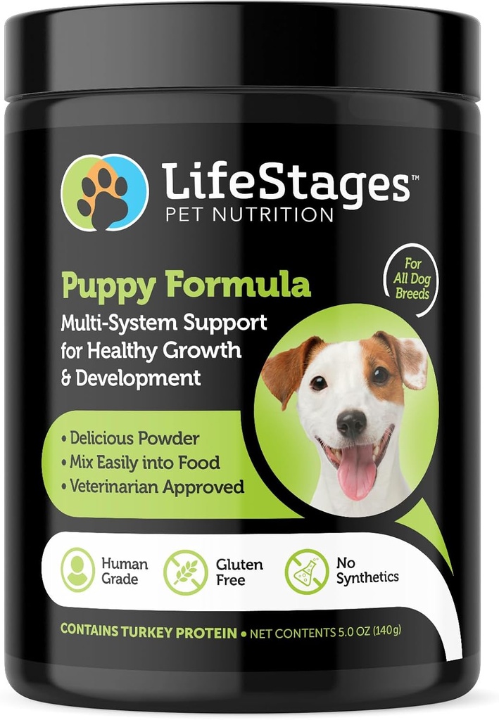 Trinn 1: Puppy Formula 0-3 år for hundevekt gevinst, muskel og felles utvikling, sunn hud og Coat omega 3 & 6, Spirulina, vitamin B6 & probiotika - Vet Godkjent