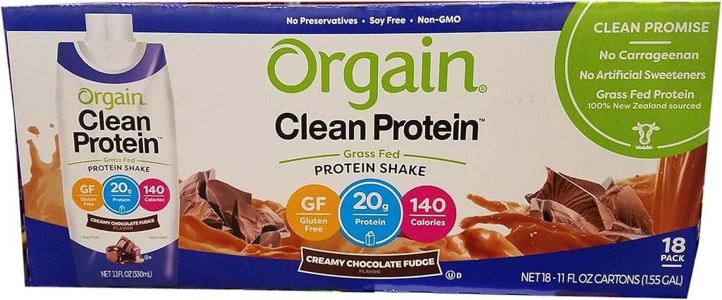Orgain Clean Protein Shake sjokolade, 198 Fl. Oz.