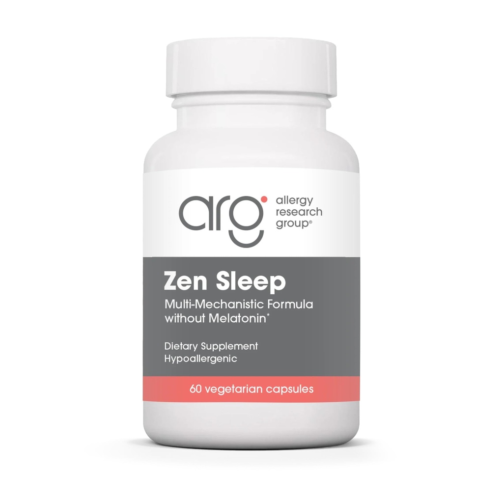 Allergy Research Group Zen Sleep - GABA L-Theanine Sleep Supplement for voksne med P5P, 5-HTP, og vitamin B6, naturlig hjelp for rolig, restful REM - 60 vegetariske kapsler