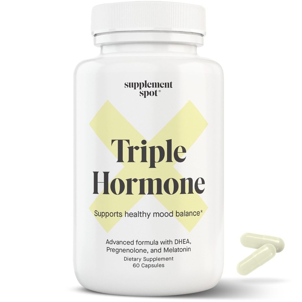Naturlig Mood Balance Supplement m/melatonin, DHEA & Pregnonolone - Formet for å øke energien hos menn og kvinner (60 kapsler)