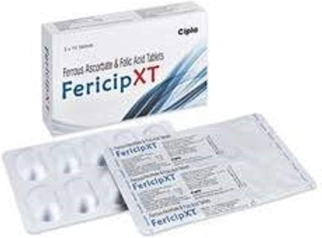 Generisk Pub Fericip-xt Ferrous Askorbate og Folinsyre 30 tabletter