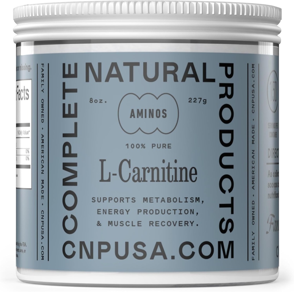 Rent L-karnitin pulver Supplement - 8oz (227g) 60 serverer aminosyre for energi og velvære