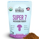 La Republica Superfood Super 7 Mushroom Extract pulver, inkluderer Lions Mane, Reishi, Chaga, Cordyceps, Shiitake, Maitake og Tyrkia Tail (8 oz)