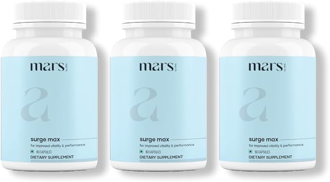 Mars av GHC Natural Surge Max Caps | Drevet med Shilajit, Safed Musli & Gokshura | 60 Kapsler (pakke på 3)