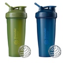 BlenderBottle Classic Shakerflaske Perfekt for proteinshake og pre trening, 28-Ounce (2 pakke), Moss og marine