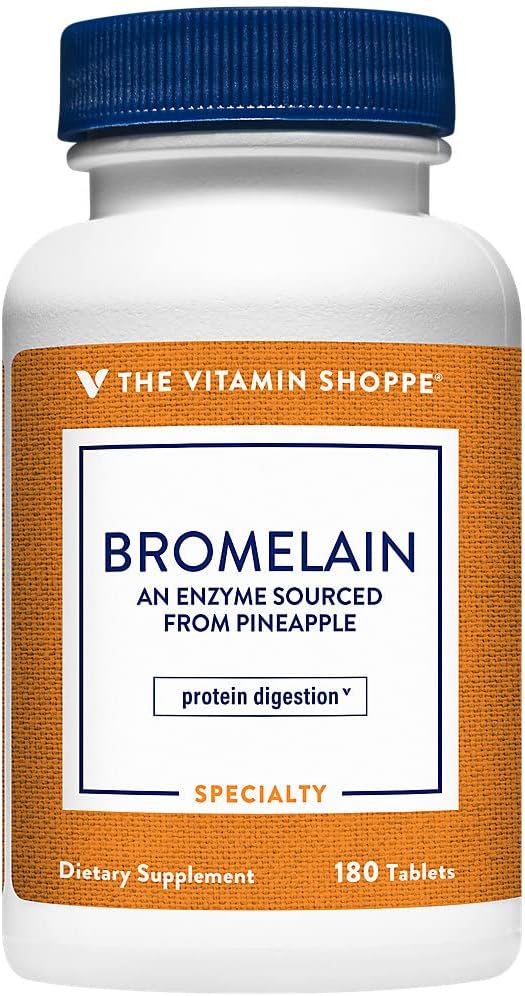 Den Vitamin Shoppe Bromelain 500MG & 2.000 GDU, støtter Protein Digestion & Absorpsjon, Enzyme Opprinnelig fra Pineapples (180 tabletter)