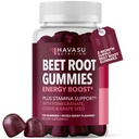 Beet Root Gummies med COQ10 & Pomegranat - Nitric Oxid Supplement for menn og kvinner - Beetroot for utholdenhet, ytelse, gjenoppretting - Vegan, ikke-GMO, Glutenfri - Blandet Berry Flavor, 120 greve