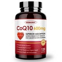 ZEBORA CoQ10-600mg-Softgels - Ekstra styrke Coenzym Q10 med PQQ, Omega-3 & BioPerine - høy absorpsjon CoQ10 Kosttilskudd Antioksidant (Ubiquinon) for hjerte helse og energi produksjon, 120 Softgels