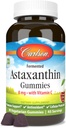 Carlson - Astaxanthin Gummies, med vitamin C, immun støtte, antioksidant, hjertehelse, ikke-GMO, Cherry Flavor, 90 Vegetariske Gummies