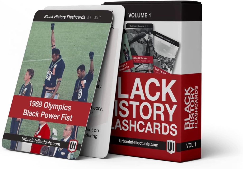 Urban Intellectuals Black History Flashcards - Volume 1 Berømt Black Cultural Holiday Trivia Spillekort pedagogisk aktivitet for voksne klasserom