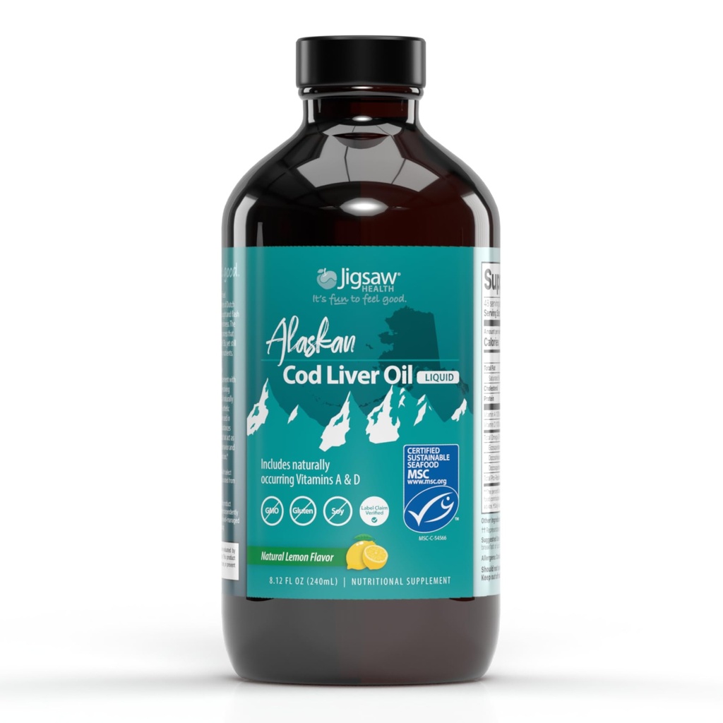 Jigsaw Helse Alaskan Cod Liver Oil Liquid, 48 Serveringer