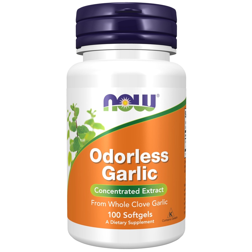 NU Mattilskudd, Odorless hvitløk (Allium sativum), konsentrert ekstrakt, 100 Softgels