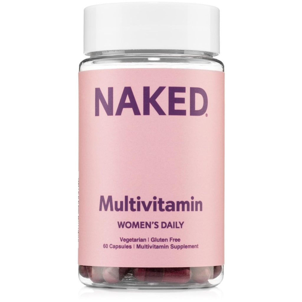 NAKED ernæring Kvinners Multi - Daglig Multivitamin - Vitaminer A, C, E, Selenium, Sink, Frukt og Super Grønne Ekstrakter, å øke immunstøtte - Glutenfri og vegetariske vitaminer, 60 Kapsler