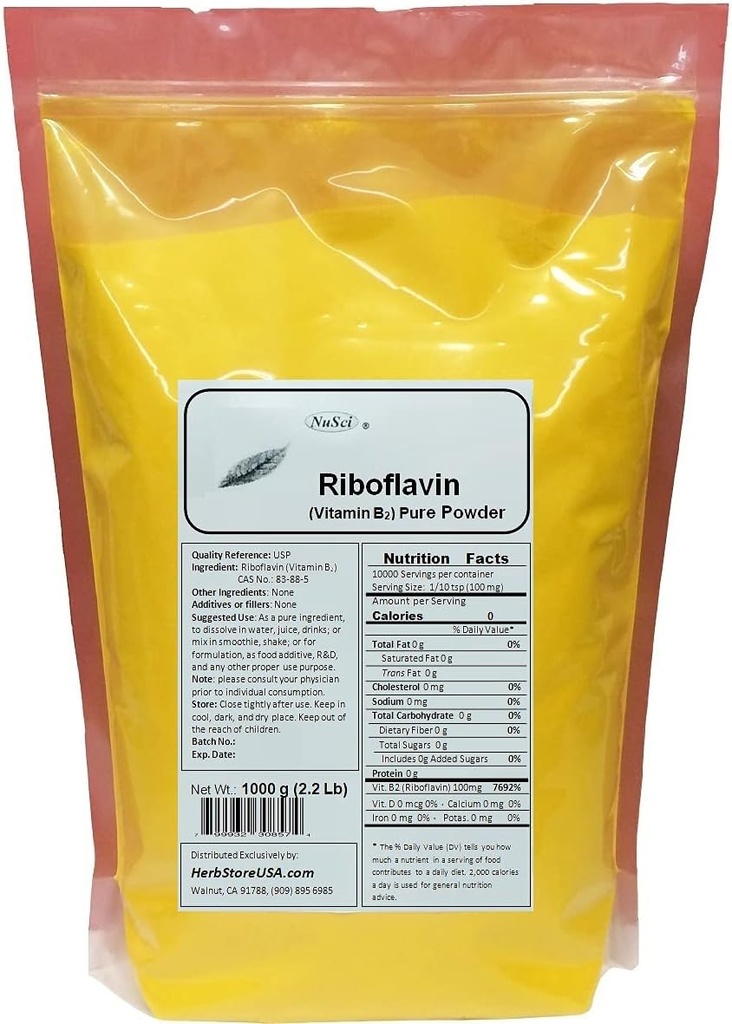 Vitamin B2 Riboflavin ren pulverenergi (1000 gram (2,2 lb))