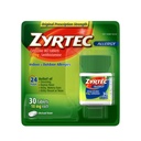 Zyrtec 24-timers allergi relief tabletter, 10 mg cetirizin HCl Antihistamin Allergi medisin, 30 ct rød